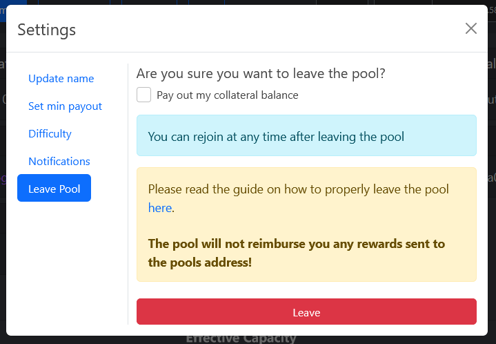 leave pool